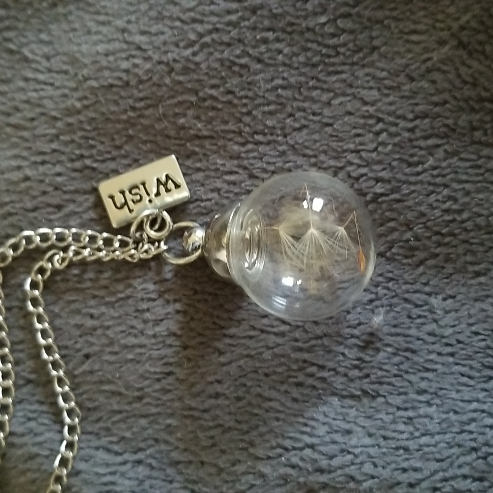 Silver Tone Dandelion Wish Necklace